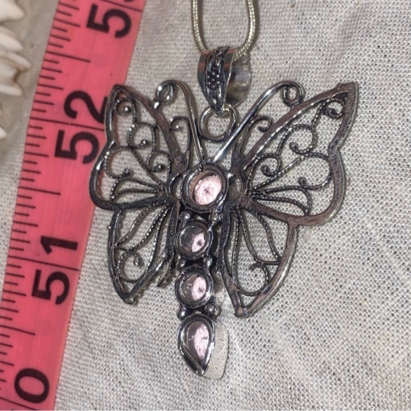 Sale 🦋 Whimsical Pink Quartz Butterfly pendant/ keychain/ car mirror charm - Picture 5 of 7